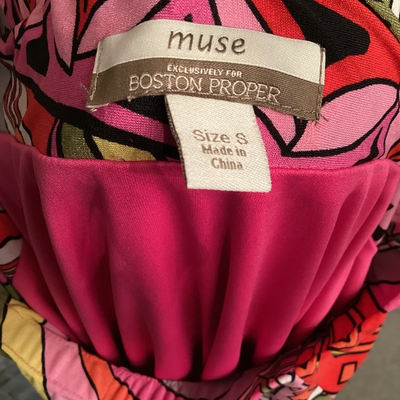 Muse Boston Proper Retro Mandala Abstract Multicolor High Slit Maxi Skirt - Picture 7 of 8